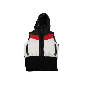Triple F.A.T. Goose Vest Mens Medium Hooded Puffer Colorblock Quilted Zip (1409)